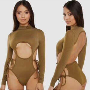 Savage Fenty Olive Green Sparkle Sleep & Shine Strappy Teddy One Piece 2X Flirty